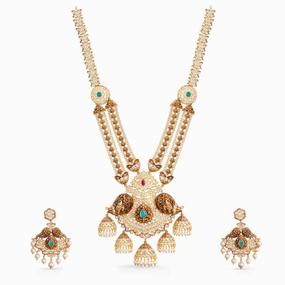 Aishani Silver Temple Necklace Set