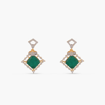 Emerald Sparkle CZ Silver Pendant Set