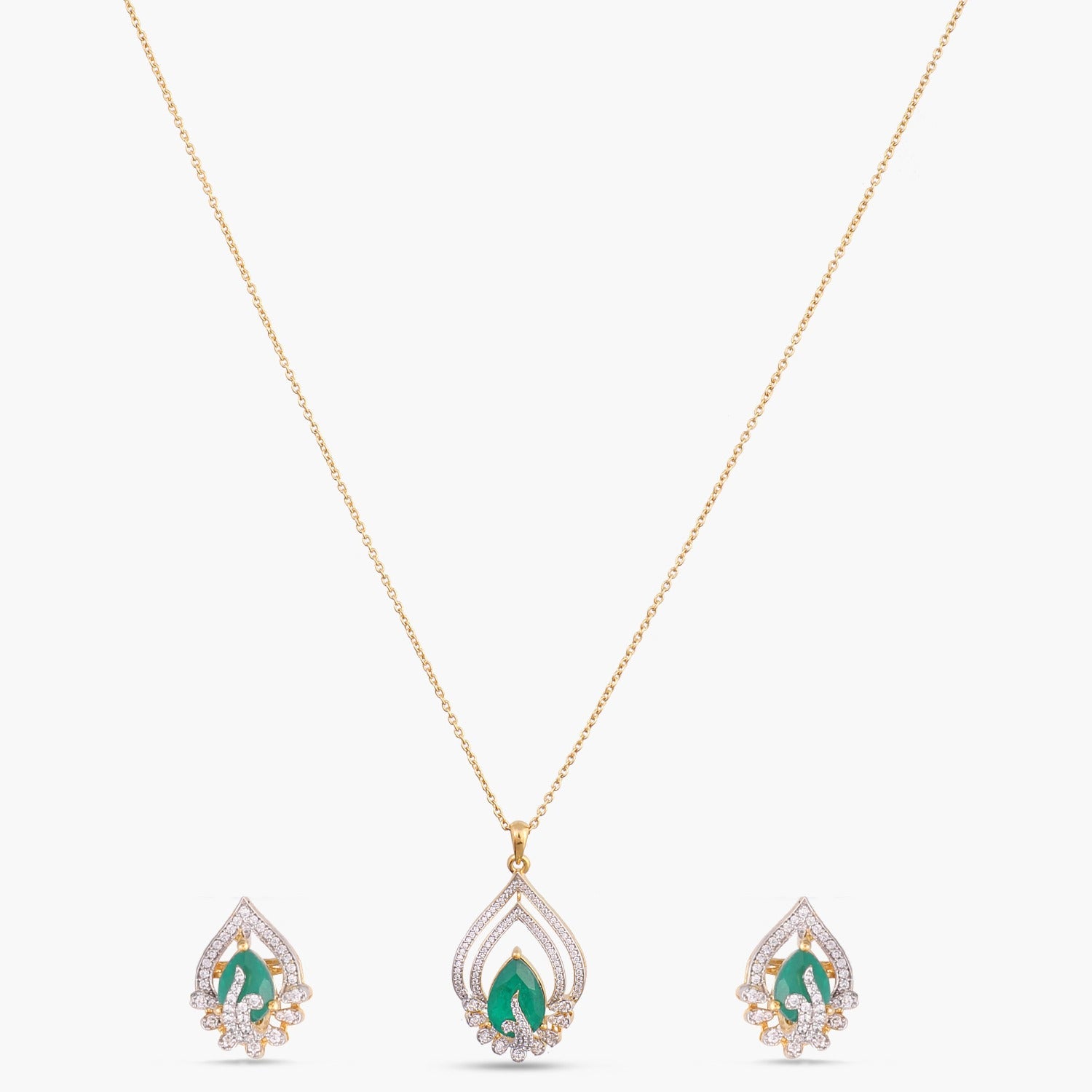 Elysian Elegance CZ Silver Pendant Set