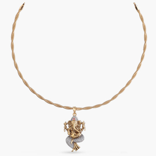 Vinayaka Antique Silver Pendant Necklace
