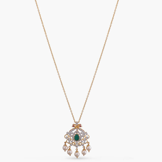 Aisha CZ Silver Pendant Necklace