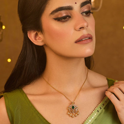 Aisha CZ Silver Pendant Necklace