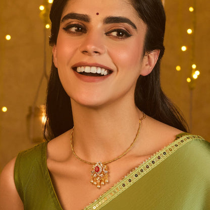 Mrunal CZ Silver Pendant Necklace