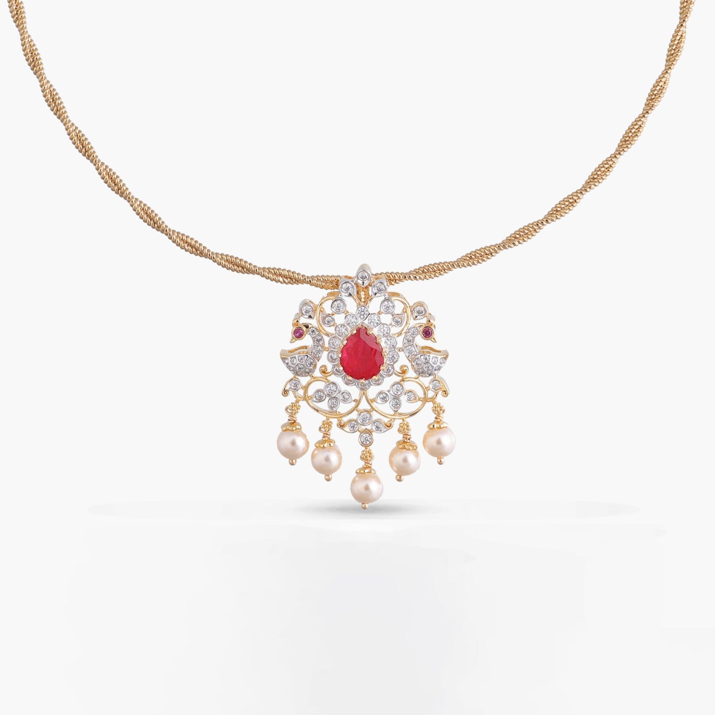 Mrunal CZ Silver Pendant Necklace