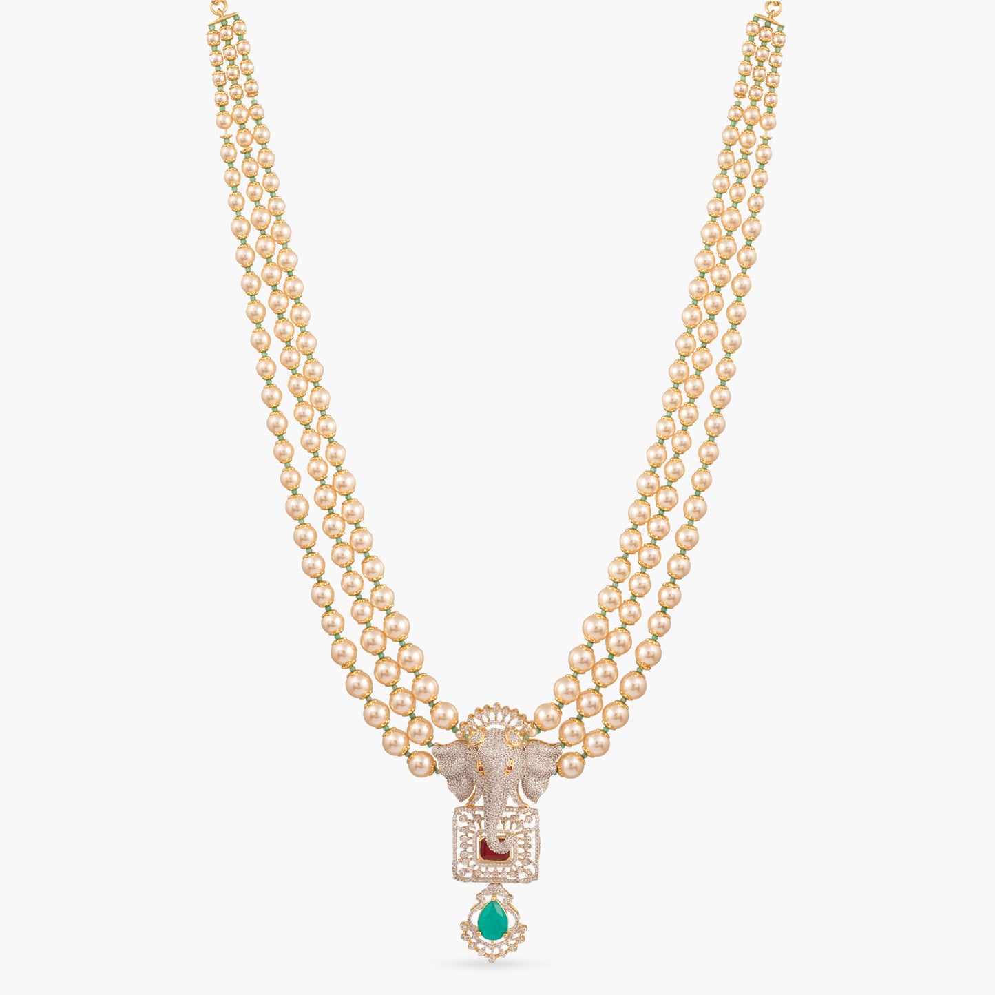 Kavya Layered CZ Long Silver Necklace