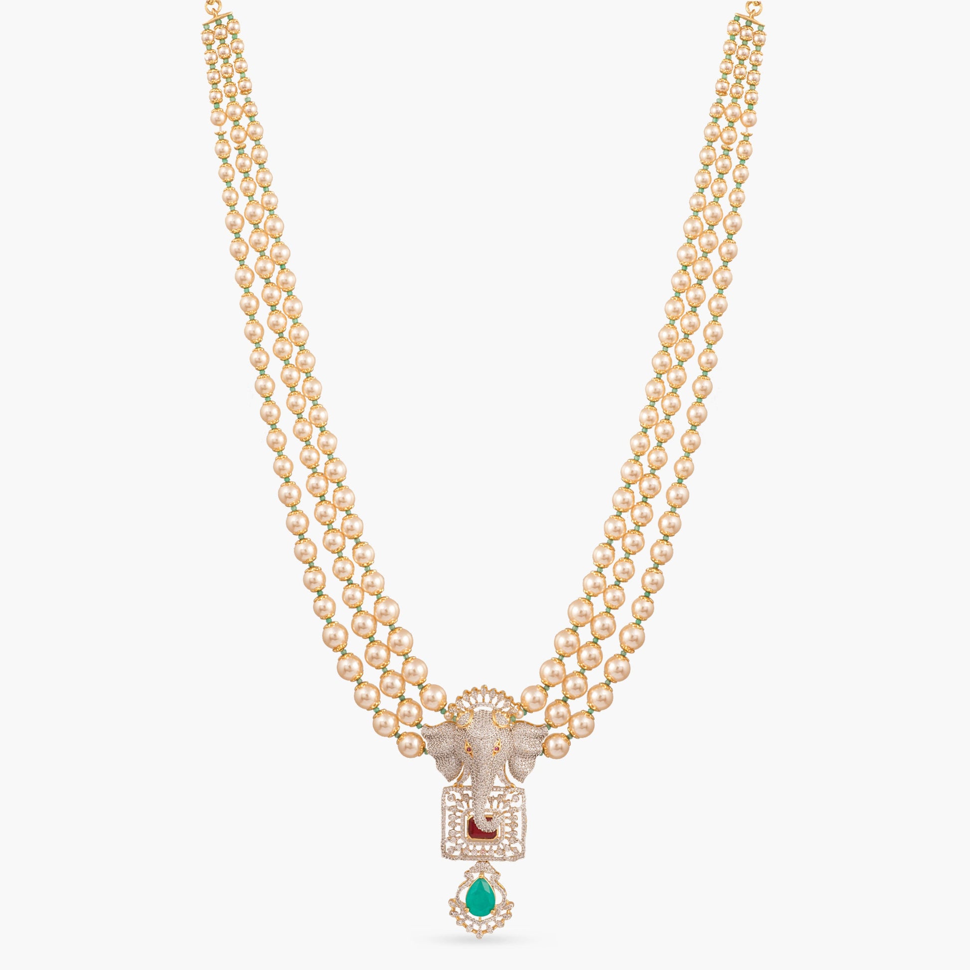 Kavya Layered CZ Long Silver Necklace