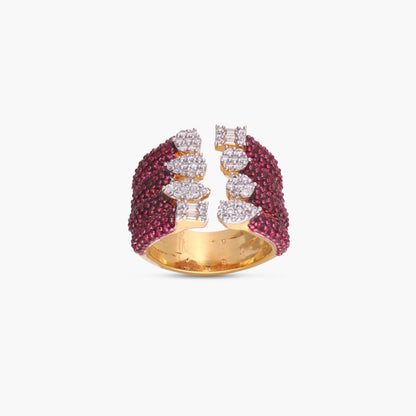 Celestial Fusion CZ Silver Cocktail Ring
