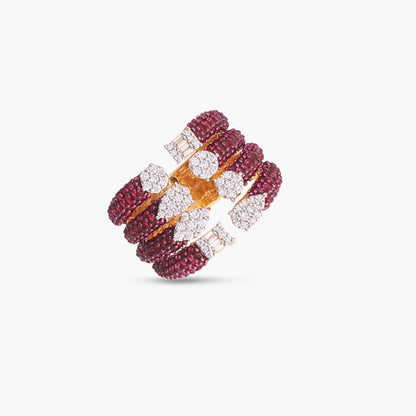 Celestial Fusion CZ Silver Cocktail Ring