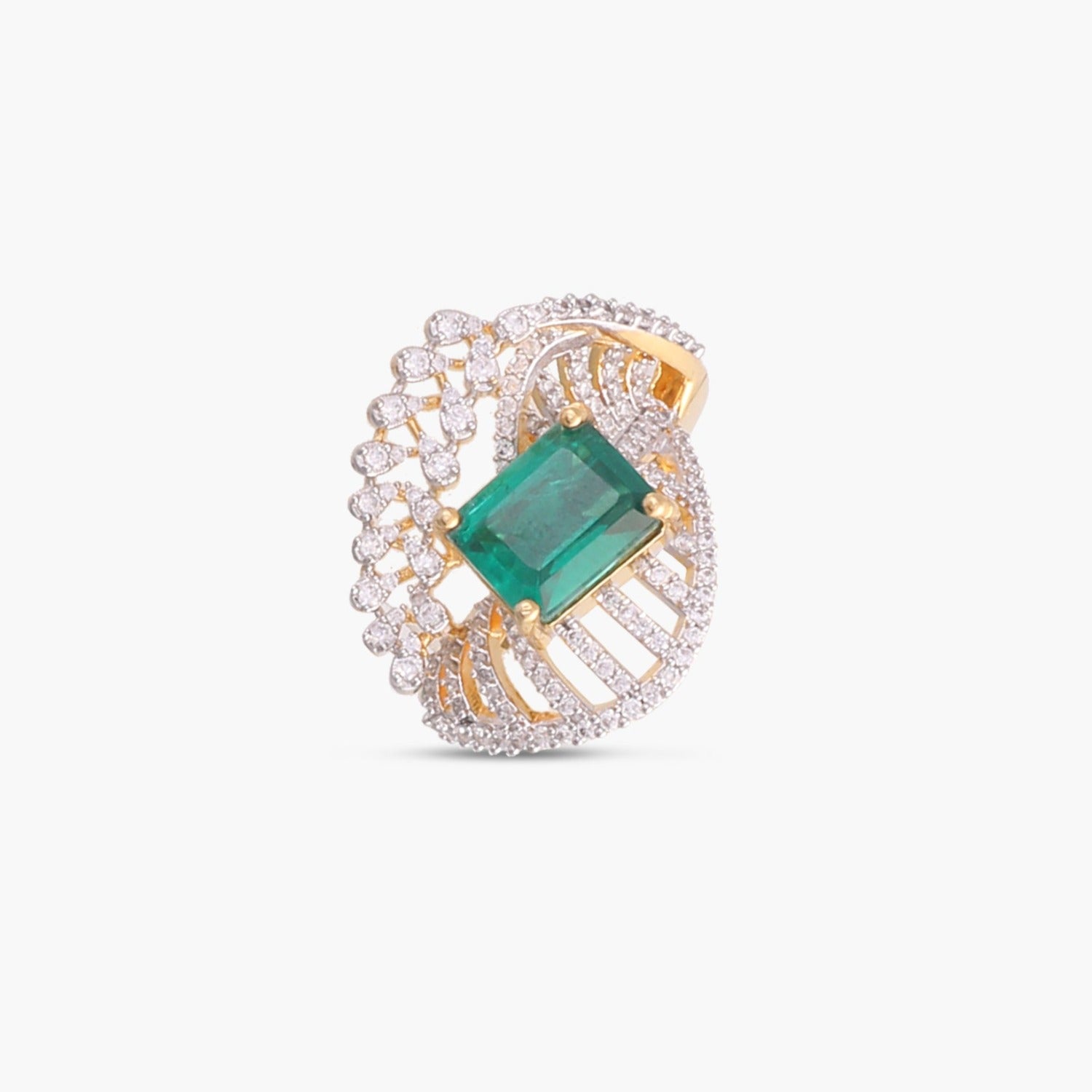 Orchid Essence CZ Silver Cocktail Ring