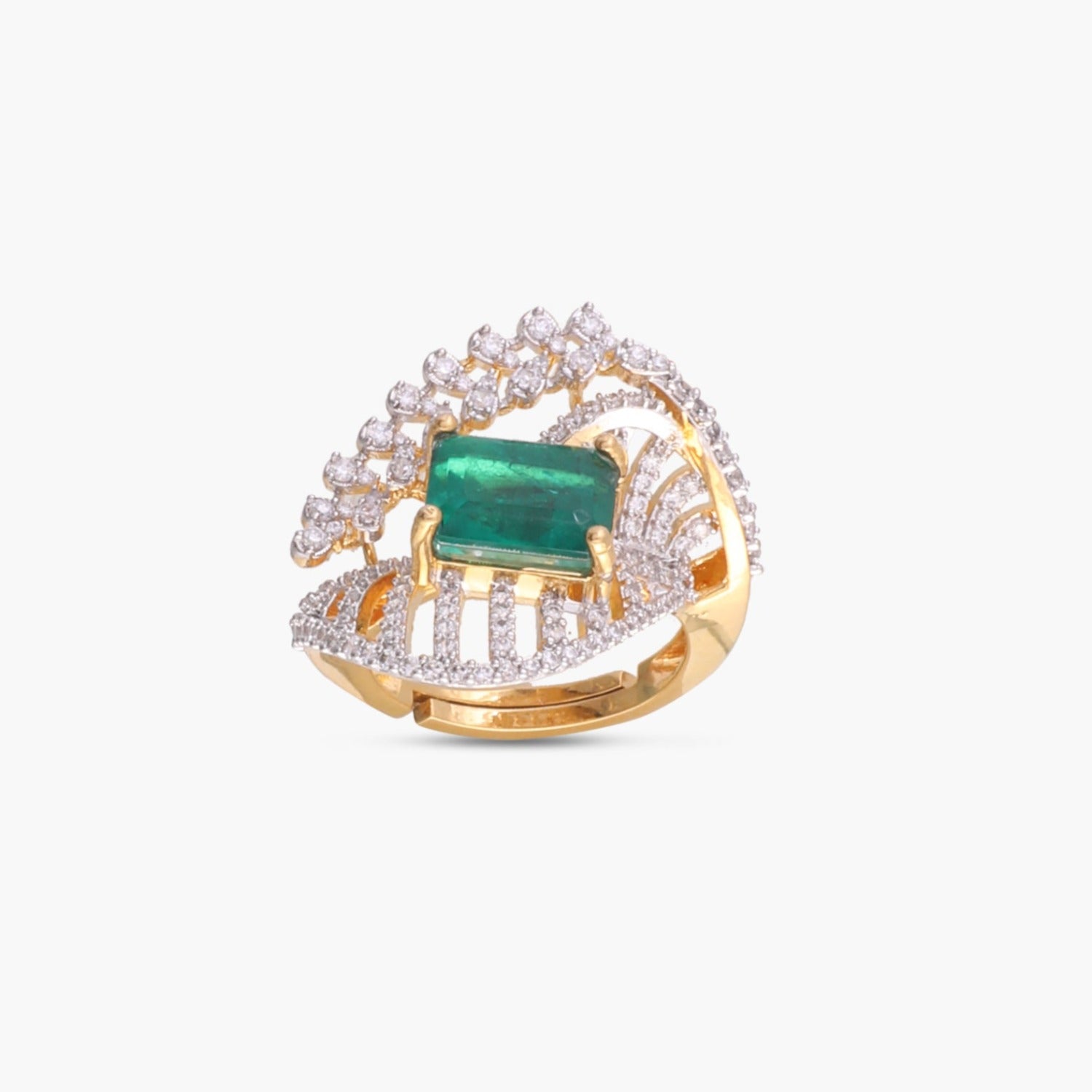 Orchid Essence CZ Silver Cocktail Ring