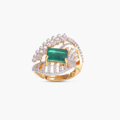 Orchid Essence CZ Silver Cocktail Ring