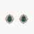 Emerald Shine Silver Stud Earrings