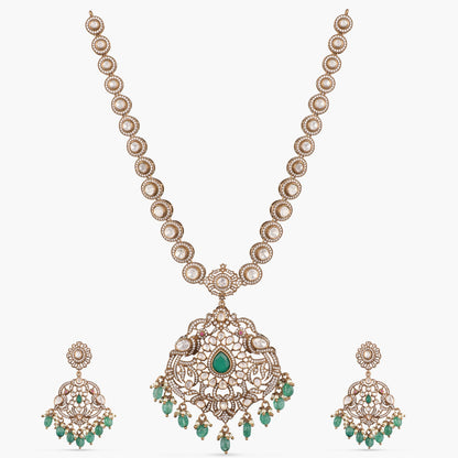 Rasika Classic Moissanite Silver Necklace Set