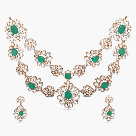 Yaavini Moissanite Silver Necklace Set 