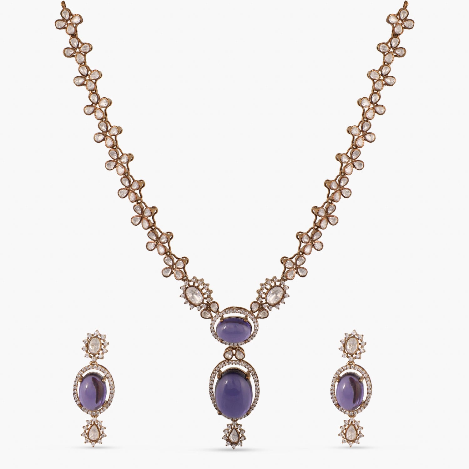 Gloria Vanderbilt Womens Silver Tone Sapphire Blue Stone Frontal Necklace,  16