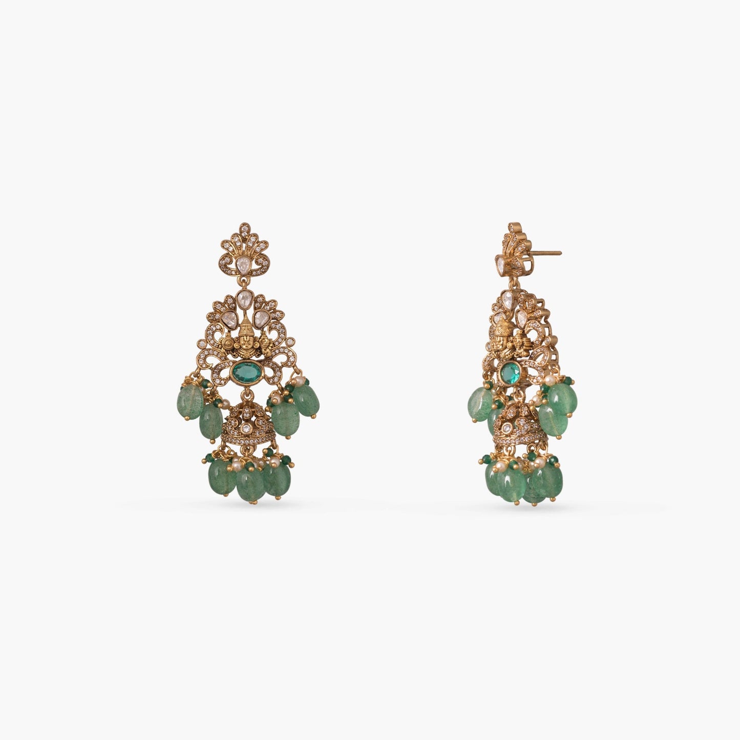 Diya Kempu Antique Silver Necklace Set