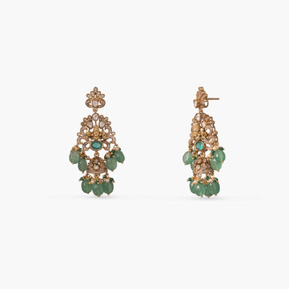 Diya Kempu Antique Silver Necklace Set