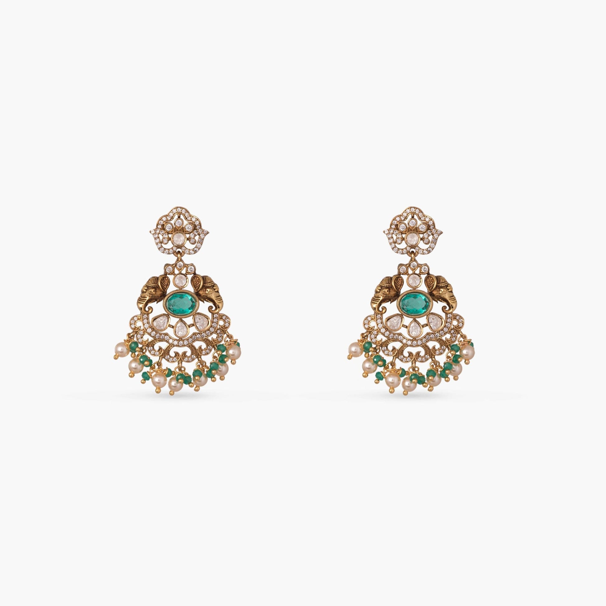 Anaya Kempu Antique Silver Necklace Set