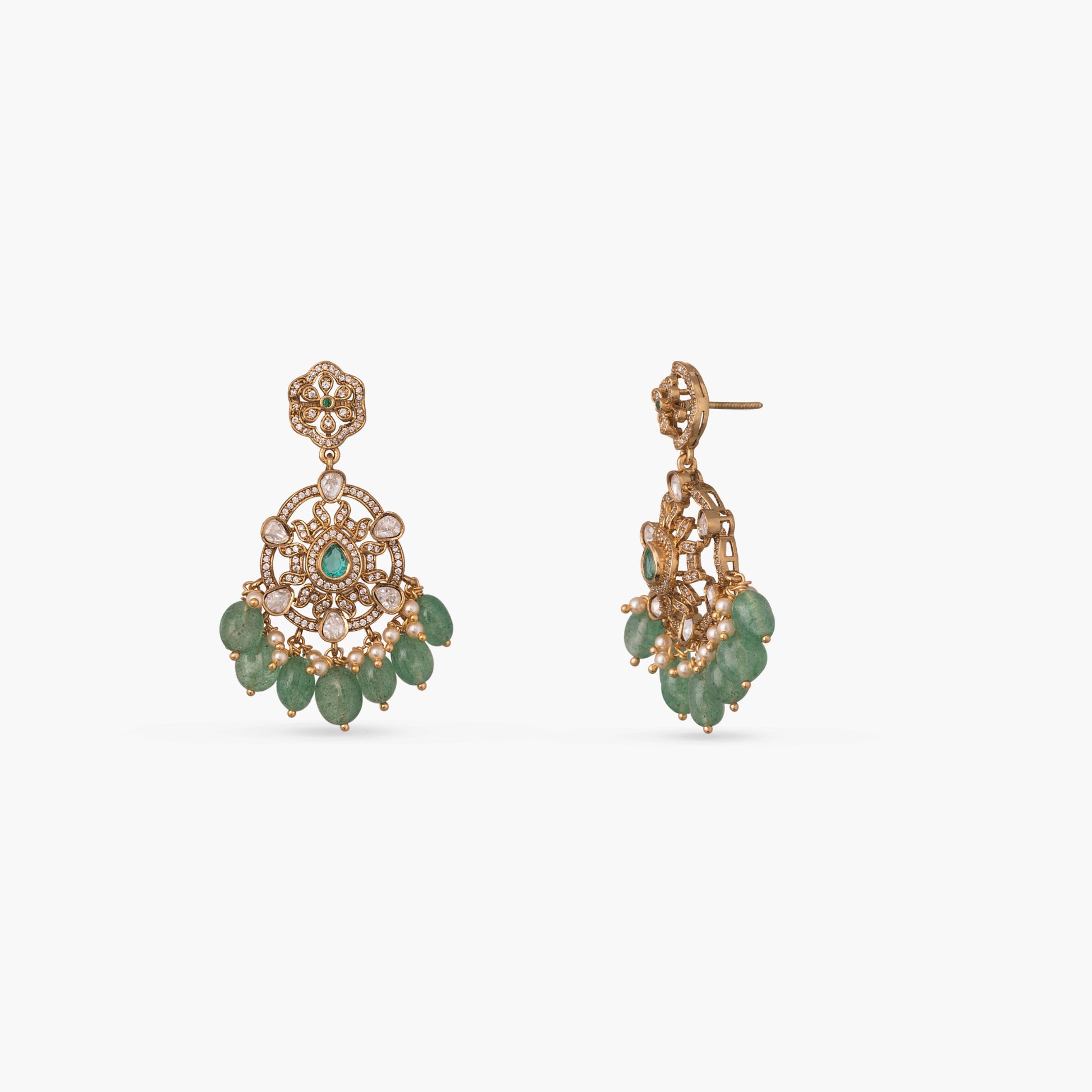 Pranika Kempu Antique Silver Necklace Set