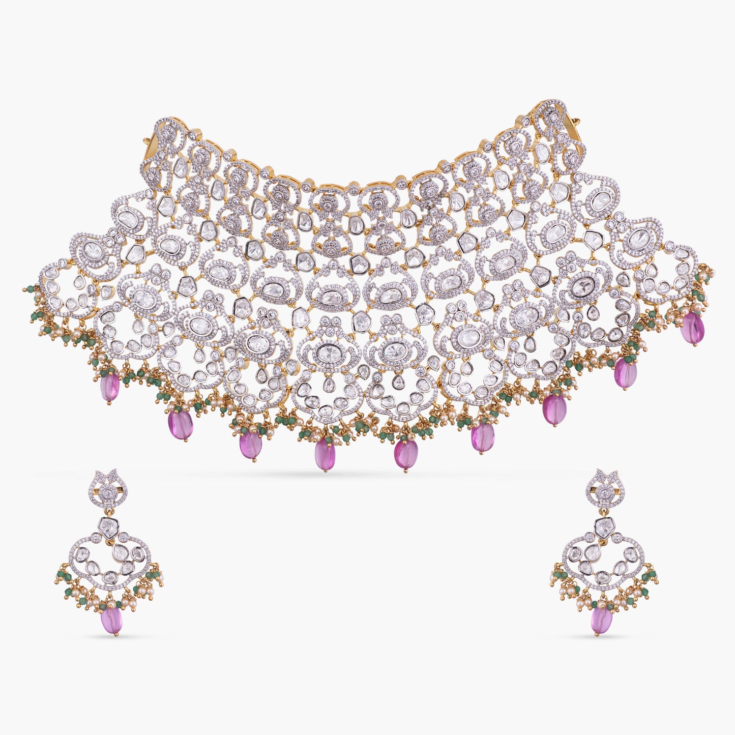 Vera CZ Silver Choker Set
