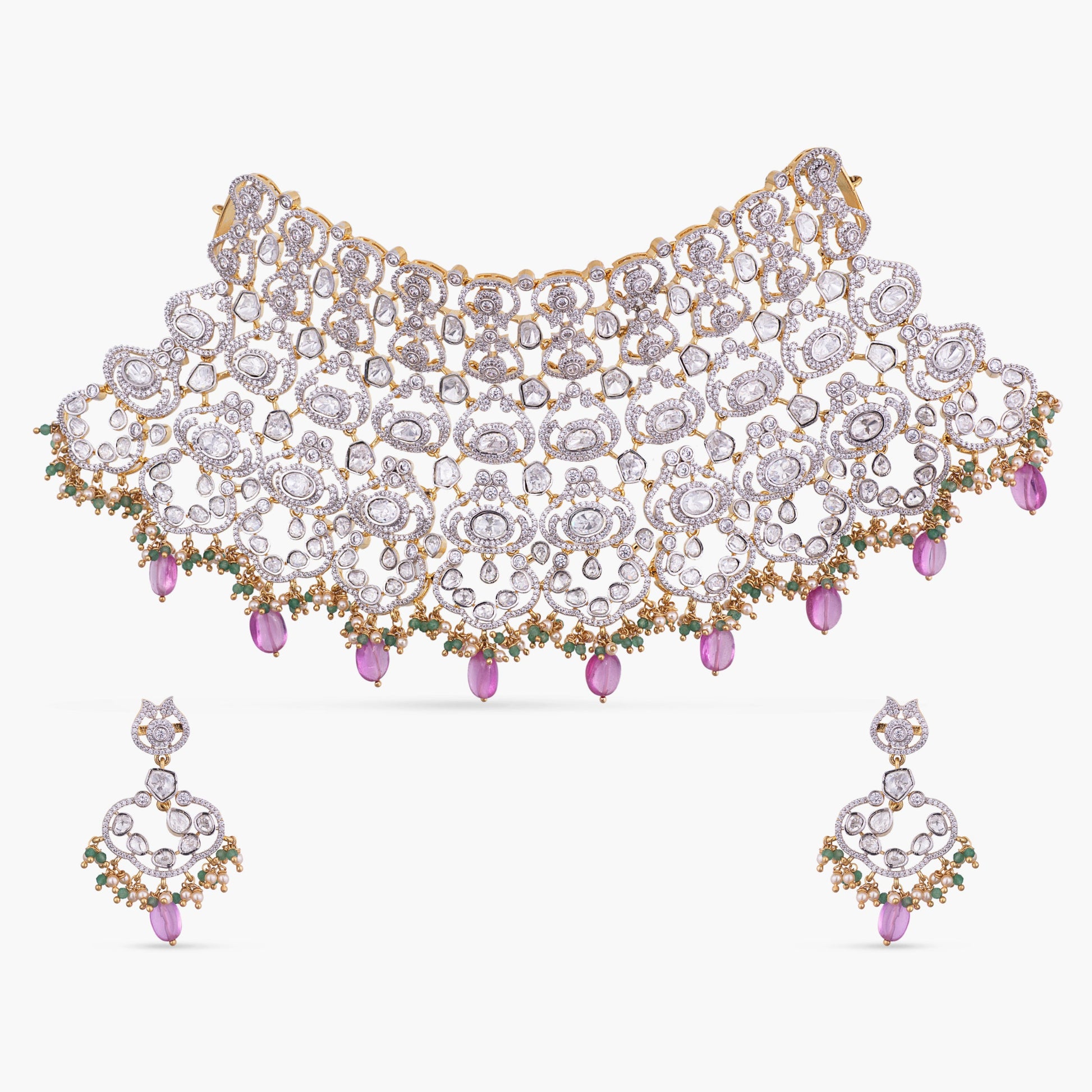 Vera CZ Silver Choker Set
