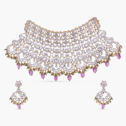 Vera CZ Silver Choker Set
