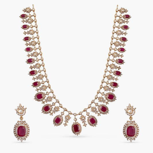 Vaanya Moissanite Silver Necklace Set