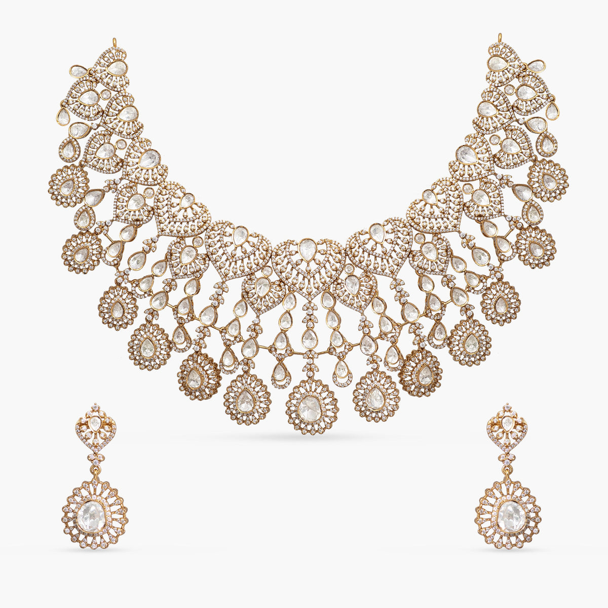 Selene Moissanite Silver Necklace Set