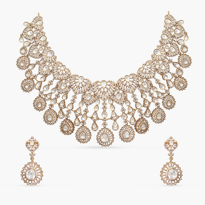 Selene Moissanite Silver Necklace Set