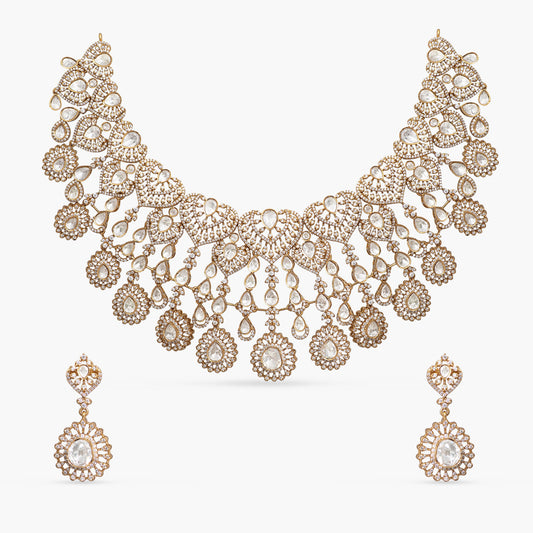 Selene Moissanite Silver Necklace Set