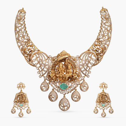 Ramayana Temple Silver Necklace Set