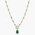 Mystic Green Beaded Silver Moissanite Necklace