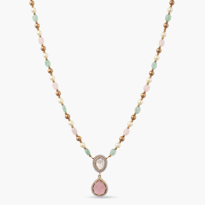  Radiant reverie Beaded Silver Moissanite Necklace 