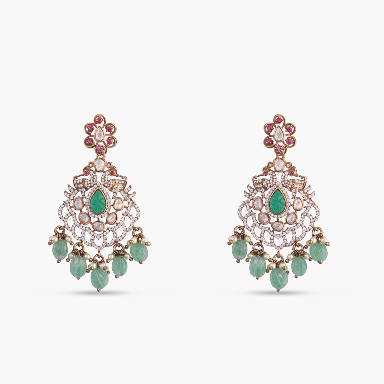 Sajida Moissanite Silver Pendant Set