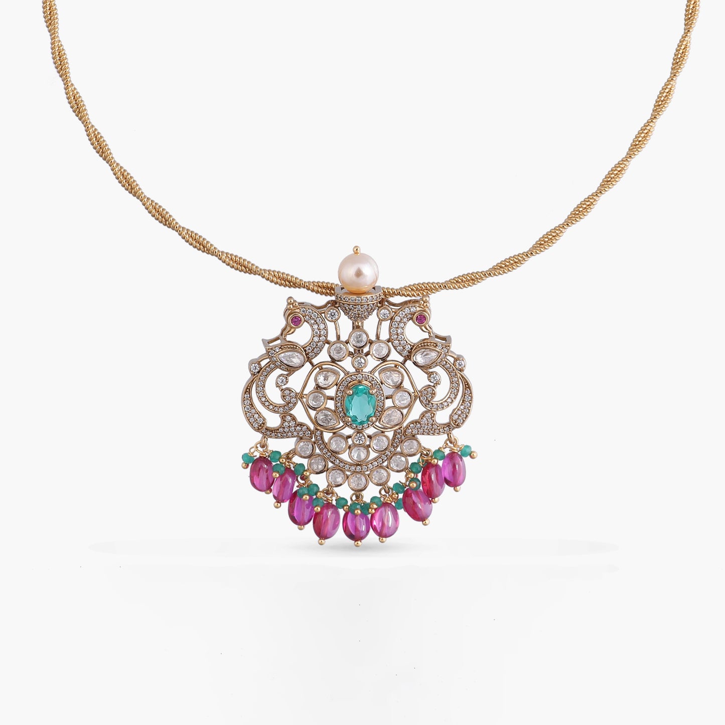 Charitha Moissanite Silver Pendant Necklace