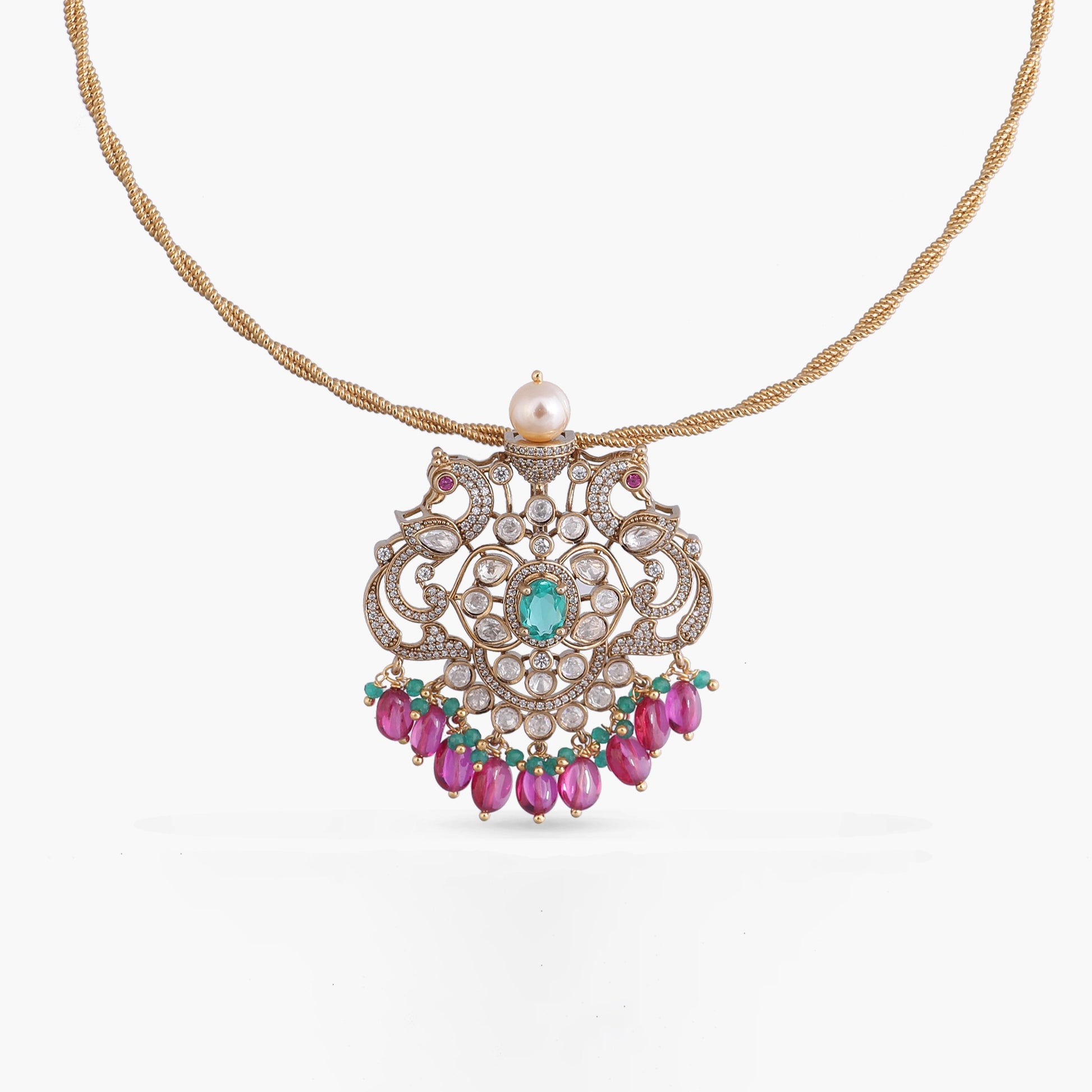 Charitha Moissanite Silver Pendant Necklace