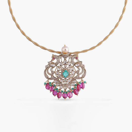 Charitha Moissanite Silver Pendant Necklace