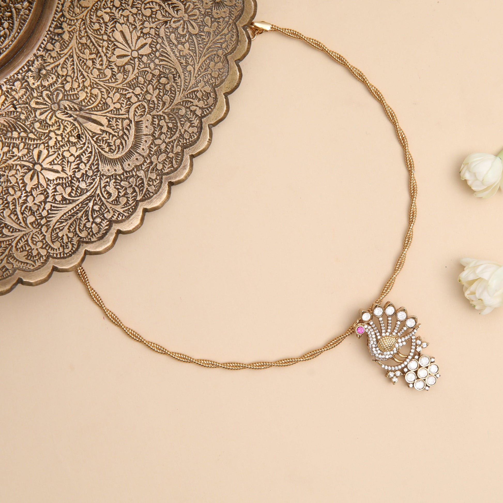 Nityaa Moissanite Silver Pendant Necklace