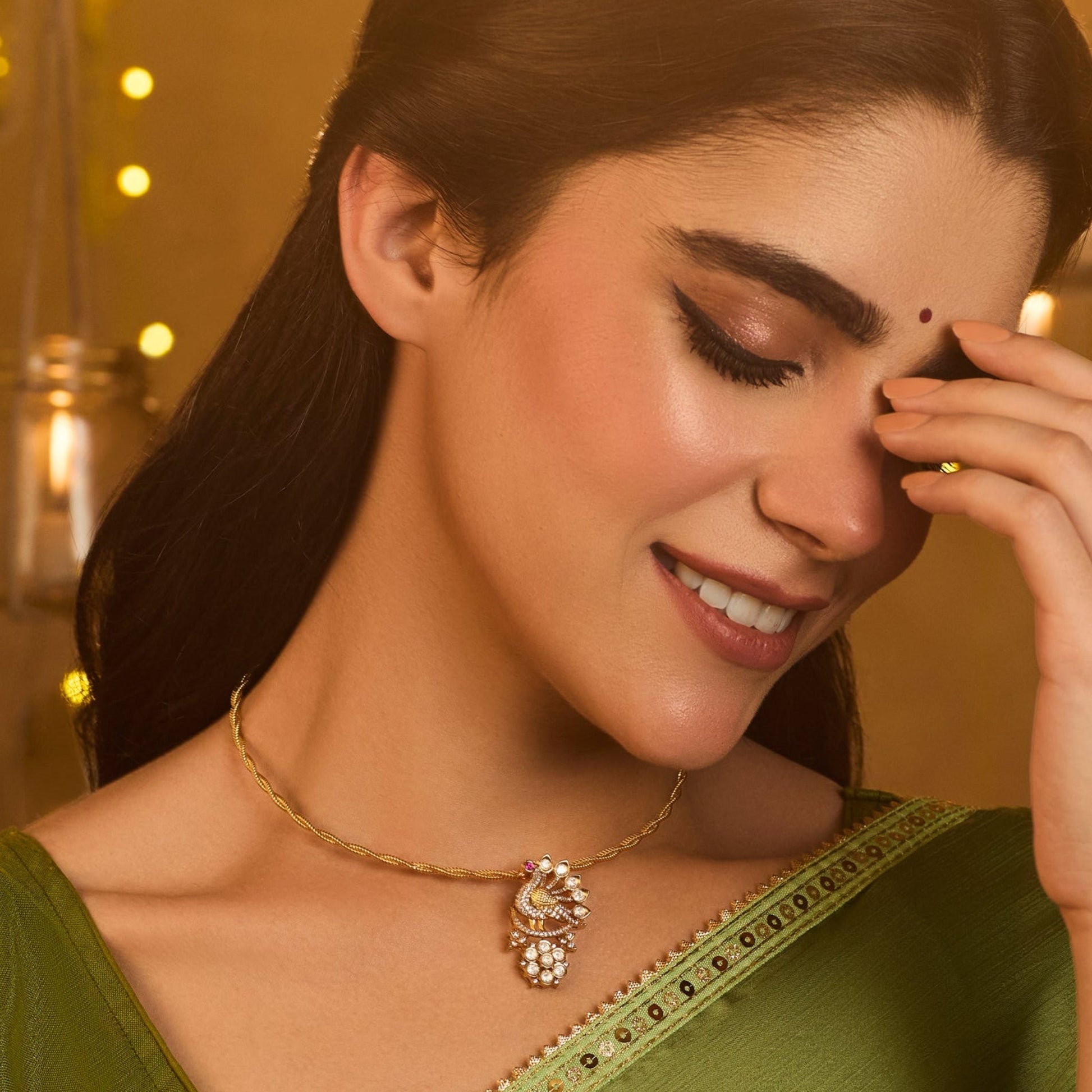 Nityaa Moissanite Silver Pendant Necklace
