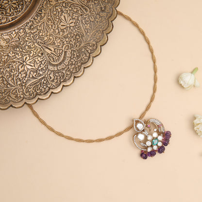 Madhura Moissanite Silver Pendant Necklace