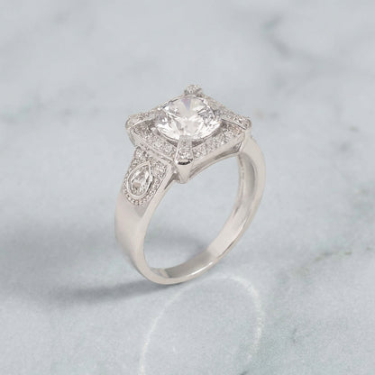 Chestnut CZ Silver Ring