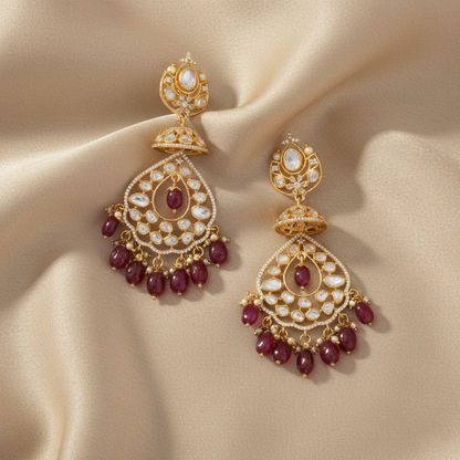 Classic Three Layer Moissanite Silver Drop Earrings