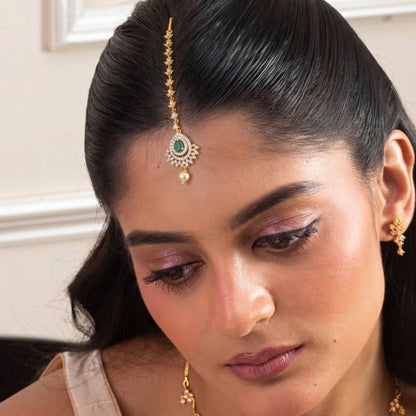 Mayra CZ Silver Maang Tikka