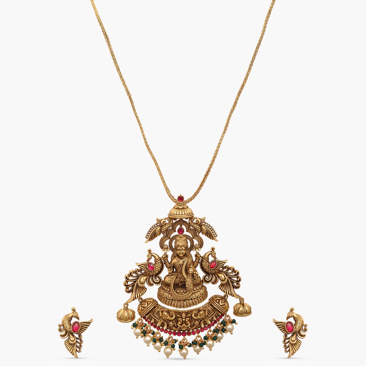 Padmaja Nakshi Antique Silver Pendant Set