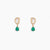 Graceful Green Moissanite Silver Drop Earrings