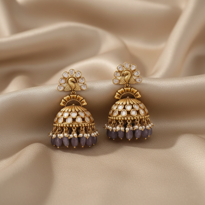 Morni Moissanite Silver Jhumkis