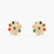 Floral Elegance Navaratna Stud Earrings