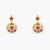 Rupa Navaratna Maroon Silver Drop Earrings