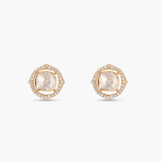 Starburst Moissanite Silver Stud Earrings
