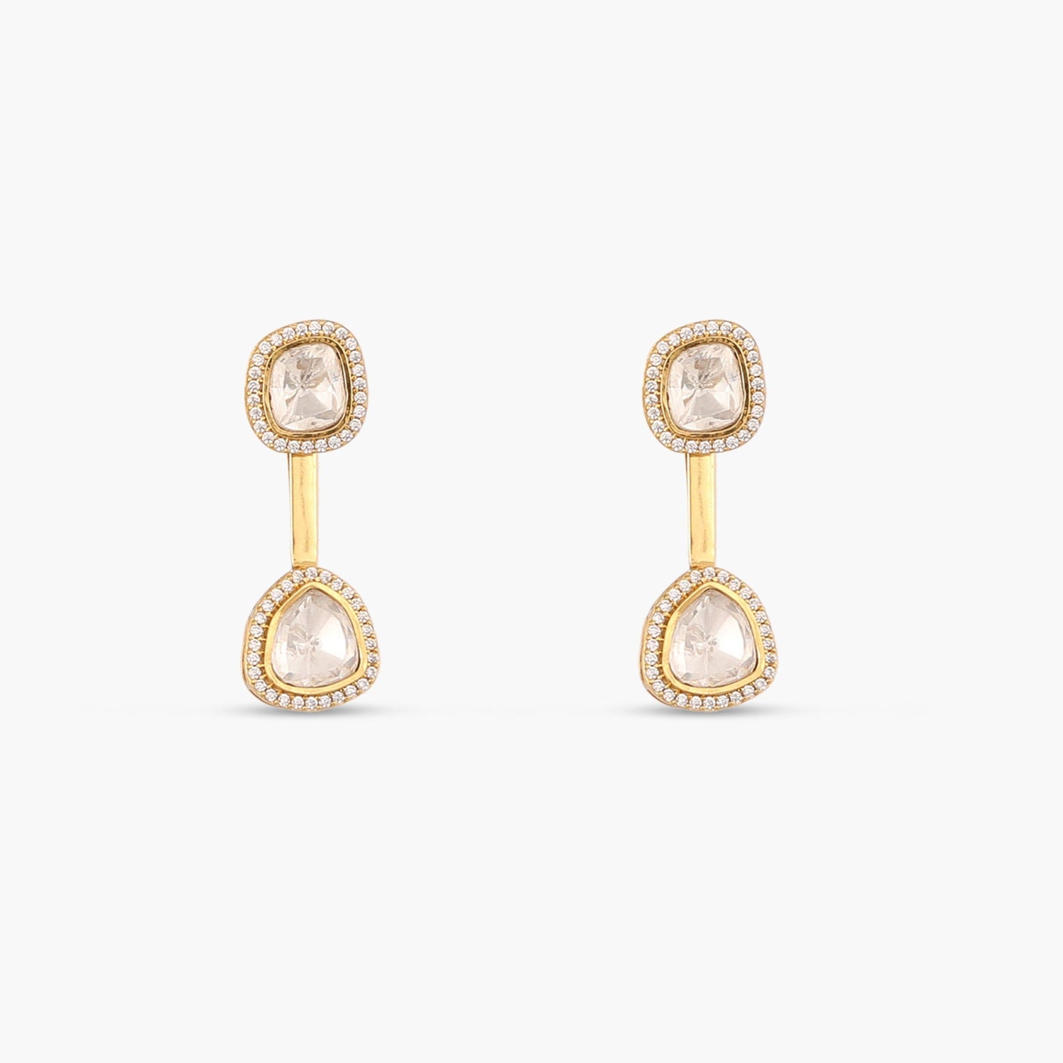 Cosmic Light Moissanite Silver Jacket Earrings